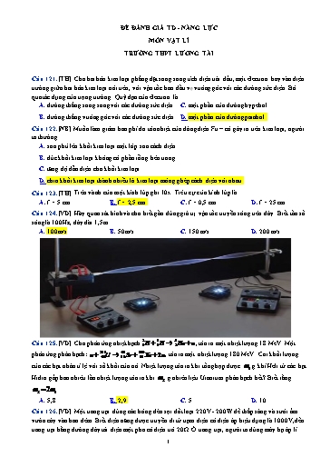 Đề ôn số 3 thi đánh giá năng lực năm 2022 môn Vật lí - Sở GD&ĐT Bắc Ninh (Có đáp án)