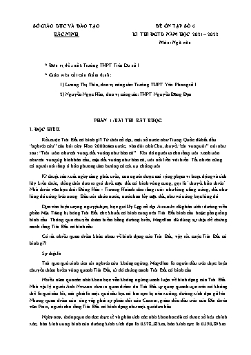 Đề ôn số 6 thi đánh giá năng lực năm 2022 môn Ngữ văn - Sở GD&ĐT Bắc Ninh (Có đáp án)