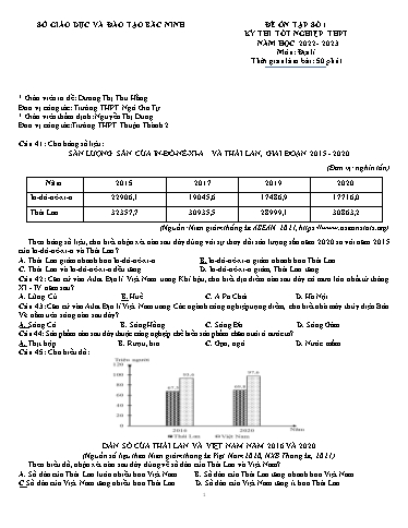Đề ôn thi TN THPT 2023 môn Địa lí - Trường THPT Ngô Gia Tự (Có đáp án)