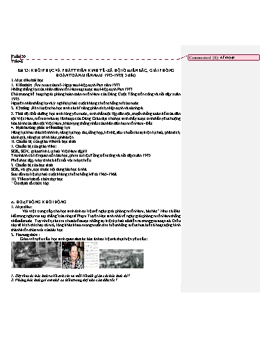 Giáo án Lịch sử 12 - Tiết 46, Bài 23: Khôi phục và phát triển kinh tế -xã hội ở miền Bắc, giải phóng hoàn toàn miền Nam 1973-1975 (3 tiết ) - Năm học 2023-2024
