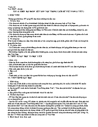 Giáo án Lịch sử 12 - Tiết 49+50, Bài 15: Khối đại đoàn kết dân tộc trong lịch sử Việt Nam (2 tiết) - Năm học 2023-2024