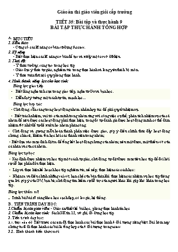 Giáo án Tin học 12 - Tiết 35, Bài tập và thực hành 9: Bài tập thực hành tổng hợp
