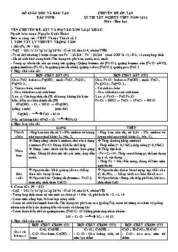 Ôn tập TN THPT môn Hóa học - Chuyên đề: Sắt và một số kim loại khác - Nguyễn Quốc Hoàn