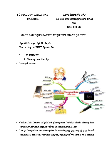 Ôn tập TN THPT môn Ngữ văn - Chuyên đề: Cách làm dạng câu hỏi nhận biết phần đọc hiểu