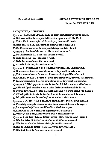 Ôn tập TN THPT môn Tiếng Anh - Chuyên đề: Kết hợp câu