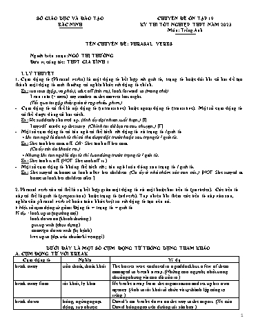 Ôn tập TN THPT môn Tiếng Anh - Chuyên đề: Phrasal verbs