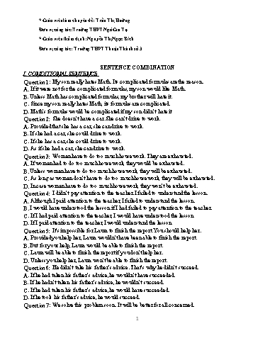 Ôn tập TN THPT môn Tiếng Anh - Chuyên đề: Sentence combination