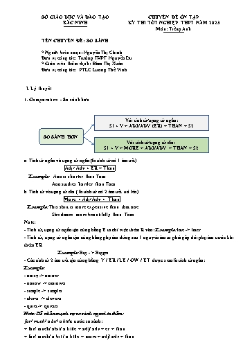 Ôn tập TN THPT môn Tiếng Anh - Chuyên đề: So sánh