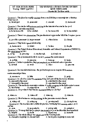 Ôn tập TN THPT môn Tiếng Anh - Chuyên đề: Từ đồng nghĩa