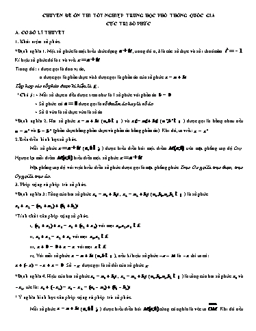 Ôn tập TN THPT môn Toán 12 - Chuyên đề: Cực trị số phức