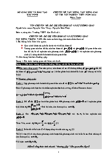 Ôn tập TN THPT môn Toán - Chuyên đề: Đồ thị của hàm số và sự tương giao