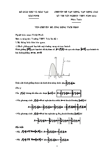 Ôn tập TN THPT môn Toán - Chuyên đề: Ứng dụng tích phân