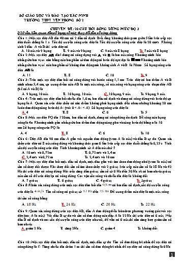 Ôn tập TN THPT môn Vật lí 12 - Chuyên đề: 20 câu hỏi sóng dừng mức độ 3